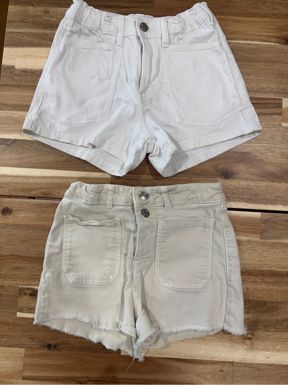 Zara Girls Utility Patch Pocket Shorts Lot White & Cream Size 11-12 (152)